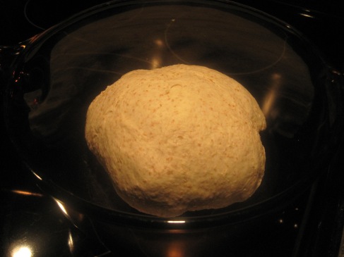 after stretch and fold and right before leaving it to rise over night at room temperature. Dough has developed quite well