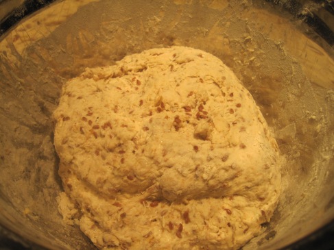 shaggy dough at the end of mixing - do not worry; it will be just fine after a few stretch and fold