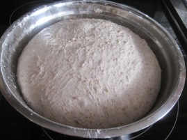 and, in the morning I was met with my dough :) it has risen so much! this is always delightful to see :)