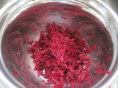 grated beet - this colur is the best red shade ever!