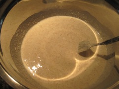 kefir, sugar, and starter mixed well - they are happy :)