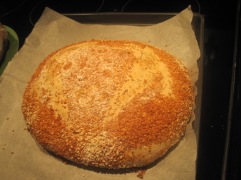 after 33 min of baking at 375F oven (oven was pre-heated). there is some oven spring, but nothing impressive