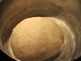 this dough has had; 1 cup of levain, 2 cups of water, 4 cups of bread flour, 2 tbs of sugar, and 1.5 tbs of salt; mixed, formed a shaggy dough, stretched and folded 3-4 times and left at room temp overnight (covered) for around 16 hours